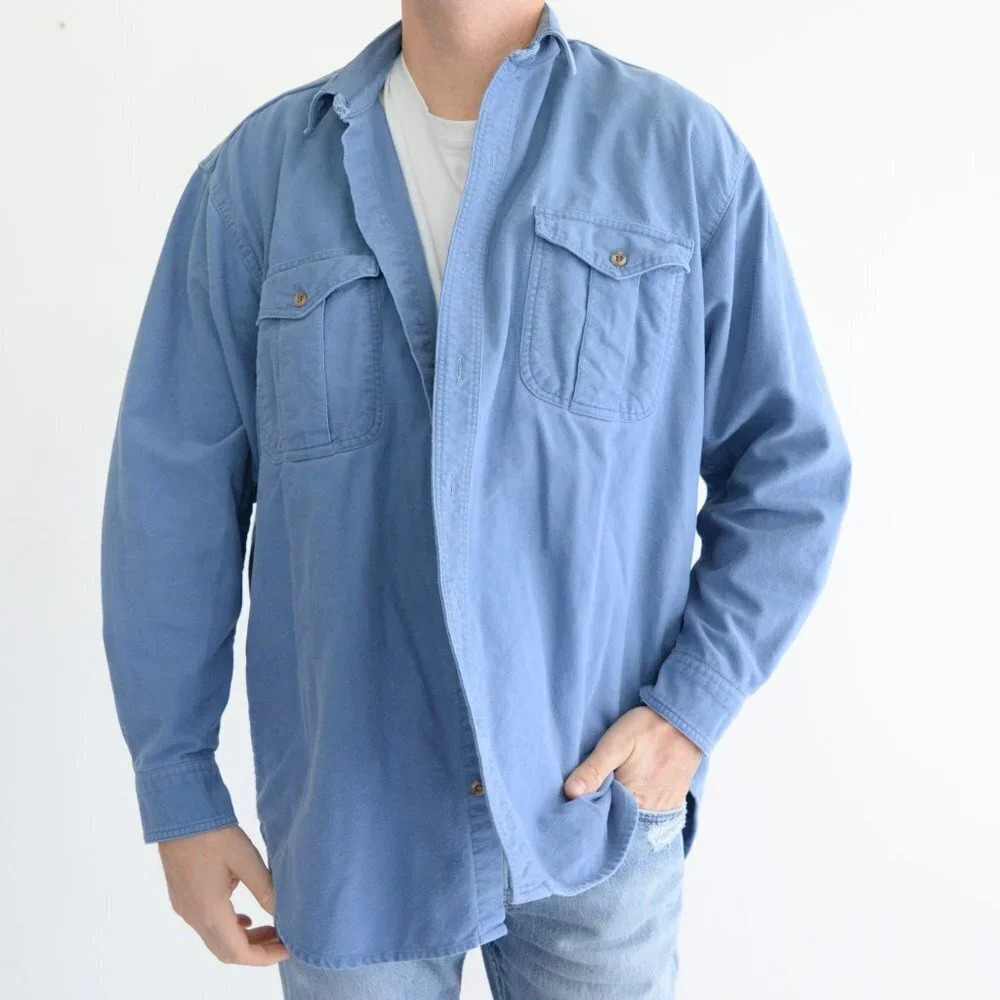 Vintage  Moose Creek Blue Button Up Long Sleeve Shirt